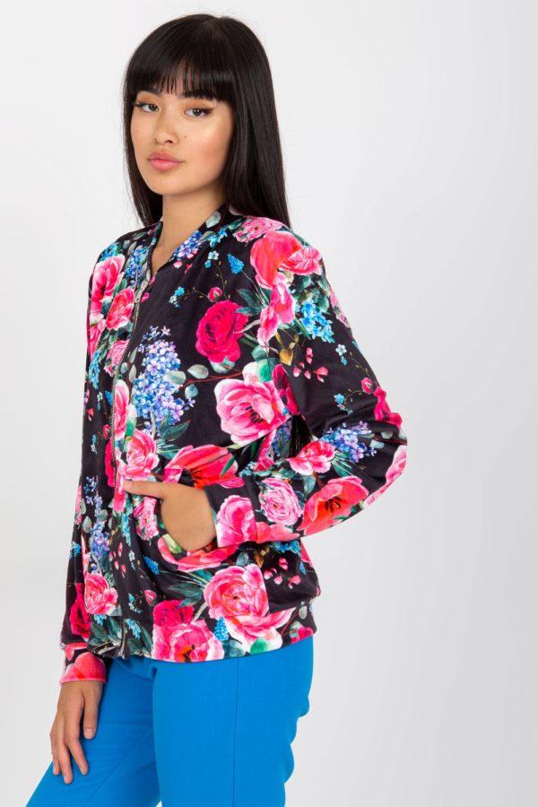 Black Sweatshirt in Sweatshirts For Women with Spandex and Viscose