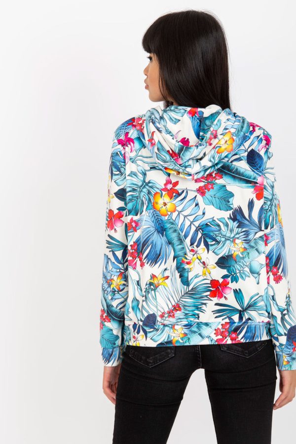 Blue Sweatshirt in Sweatshirts For Women with Spandex and Viscose