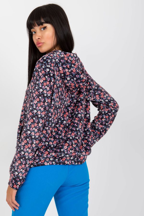 Navy Blue Sweatshirt in Sweatshirts For Women with Spandex and Viscose