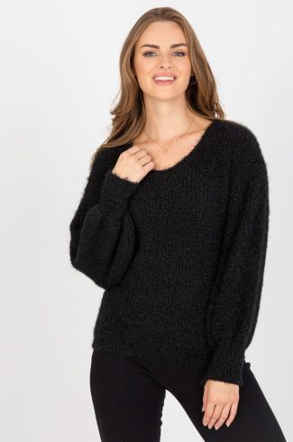 Black Jumper in Sweaters, Pullovers, Jumpers, Turtlenecks, Boleros, Shrugs with Acrylic, Moher and Wool