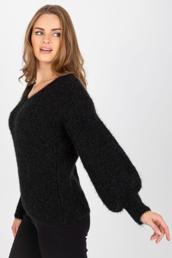 Black Jumper in Sweaters, Pullovers, Jumpers, Turtlenecks, Boleros, Shrugs with Acrylic, Moher and Wool