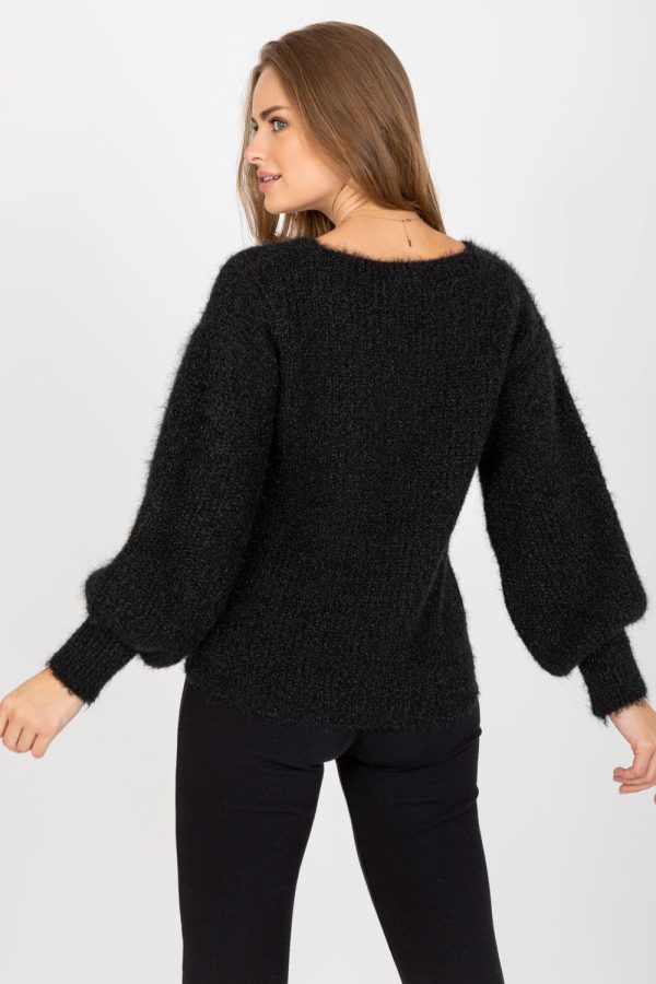 Black Jumper in Sweaters, Pullovers, Jumpers, Turtlenecks, Boleros, Shrugs with Acrylic, Moher and Wool
