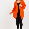 Orange Cardigan in Cardigans For Women, Ponchos with Acrylic, Moher and Wool