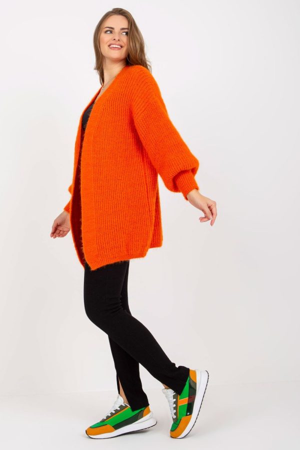 Orange Cardigan in Cardigans For Women, Ponchos with Acrylic, Moher and Wool