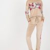Beige Set in Pants, Trousers, Shorts with Spandex and Viscose