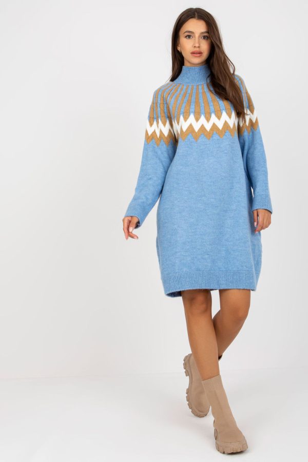 Blue Daydress in Day Dresses with Acrylic, Spandex and Polyester