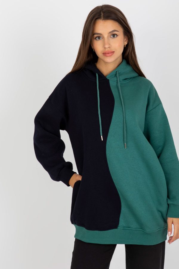 Black Sweatshirt in Sweatshirts For Women with Cotton and Spandex