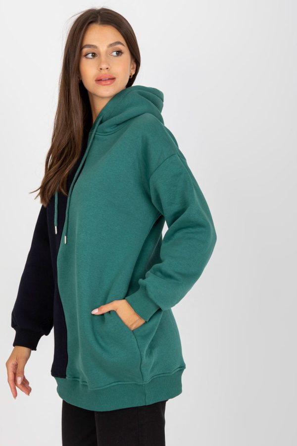 Black Sweatshirt in Sweatshirts For Women with Cotton and Spandex