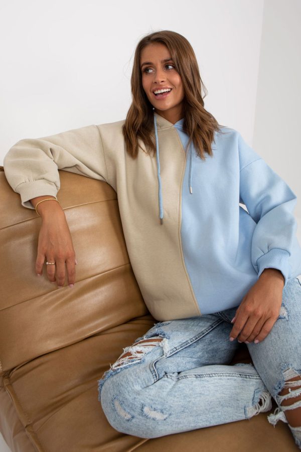 Blue Sweatshirt in Sweatshirts For Women with Cotton and Spandex