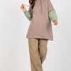 Beige Sweatshirt in Sweatshirts For Women with Cotton and Spandex