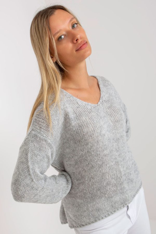 Grey Jumper in Sweaters, Pullovers, Jumpers, Turtlenecks, Boleros, Shrugs with Acrylic, Moher, Nylon and Wool