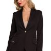 Black Jacket in Jackets, Vests For Women with Spandex and Polyester