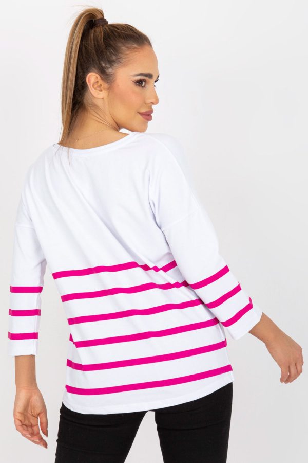 Pink Blouse in Women`s Blouses, Tunics with Cotton and Spandex