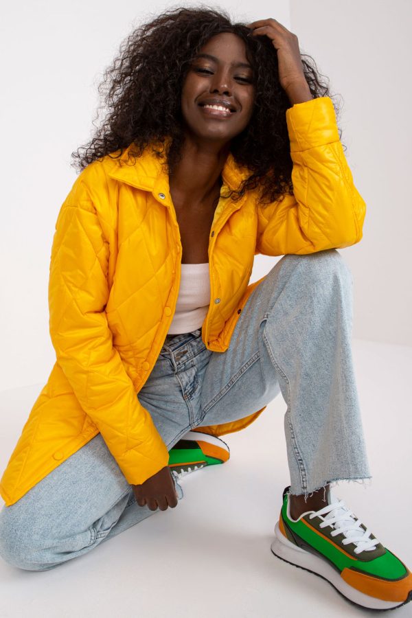 Yellow Jacket in Women`s Coats, Jackets with Polyester