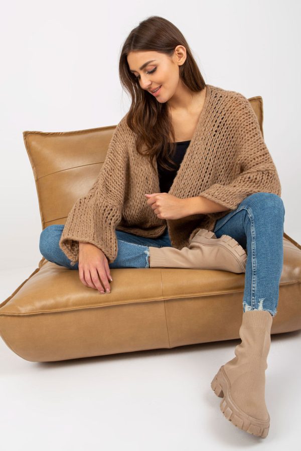 Beige Cardigan in Cardigans For Women, Ponchos with Acrylic, Polyamide, Viscose and Wool
