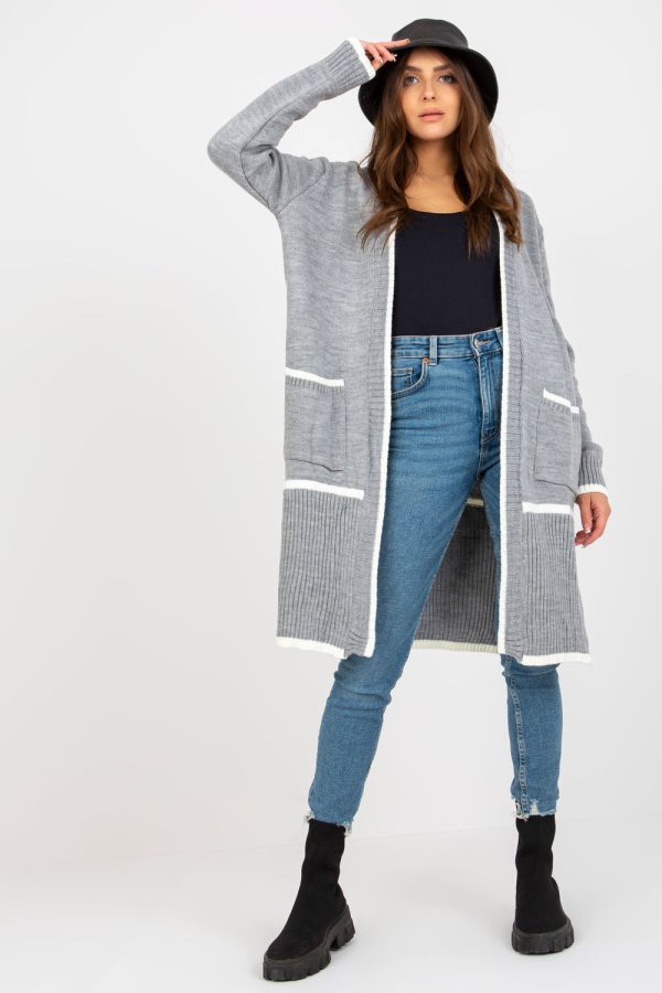 Grey Cardigan in Cardigans For Women, Ponchos with Acrylic