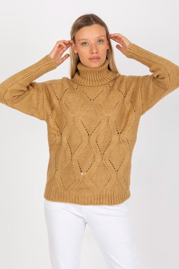 Brown Turtleneck in Sweaters, Pullovers, Jumpers, Turtlenecks, Boleros, Shrugs with Acrylic