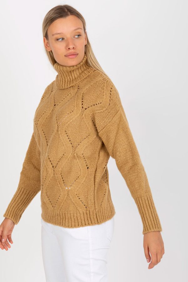 Brown Turtleneck in Sweaters, Pullovers, Jumpers, Turtlenecks, Boleros, Shrugs with Acrylic