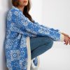 Blue Cardigan in Cardigans For Women, Ponchos with Acrylic, Cotton, Polyester and Wool