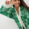 Green Cardigan in Cardigans For Women, Ponchos with Acrylic, Cotton, Polyester and Wool