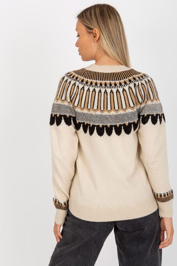 Beige Jumper in Sweaters, Pullovers, Jumpers, Turtlenecks, Boleros, Shrugs with Acrylic, Spandex and Polyester