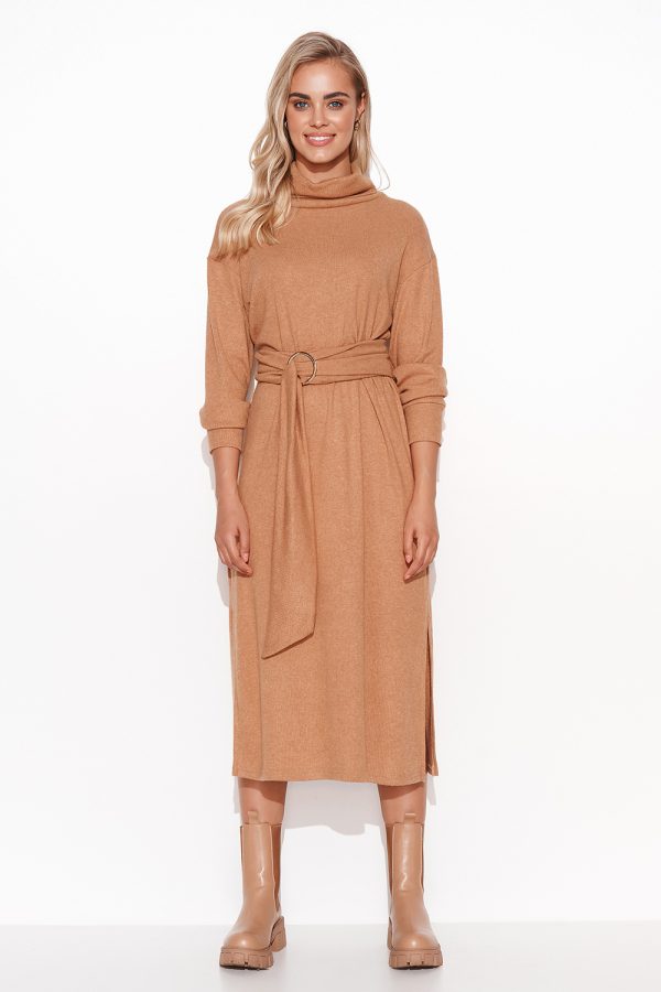Brown Daydress in Day Dresses with Spandex and Viscose