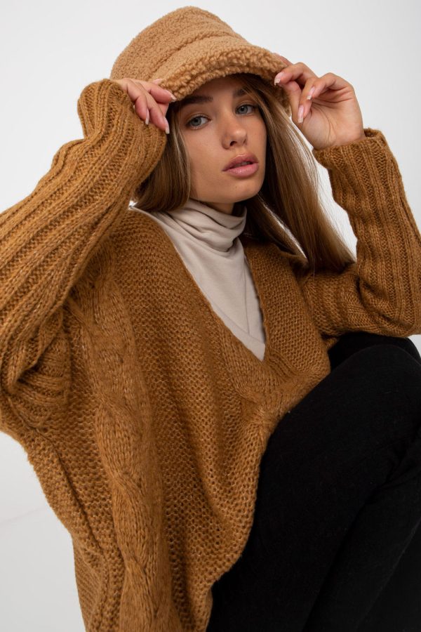 Brown Jumper in Sweaters, Pullovers, Jumpers, Turtlenecks, Boleros, Shrugs with Acrylic, Polyamide, Viscose and Wool
