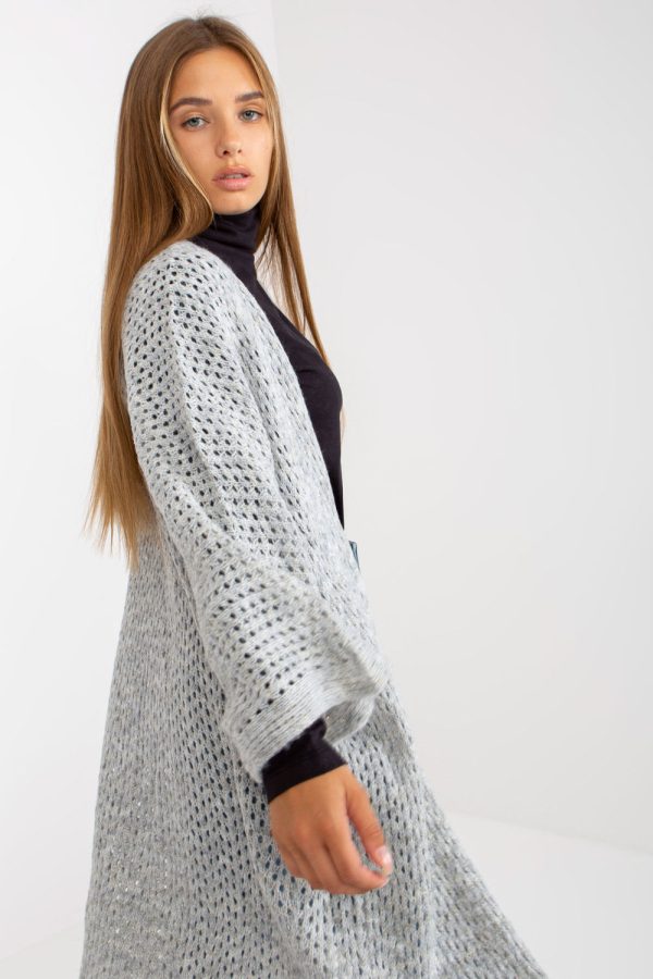 Grey Cardigan in Cardigans For Women, Ponchos with Acrylic, Polyamide, Viscose and Wool