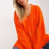 Orange Cardigan in Cardigans For Women, Ponchos with Acrylic