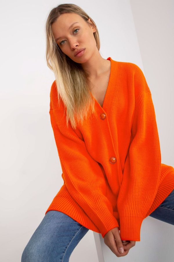 Orange Cardigan in Cardigans For Women, Ponchos with Acrylic