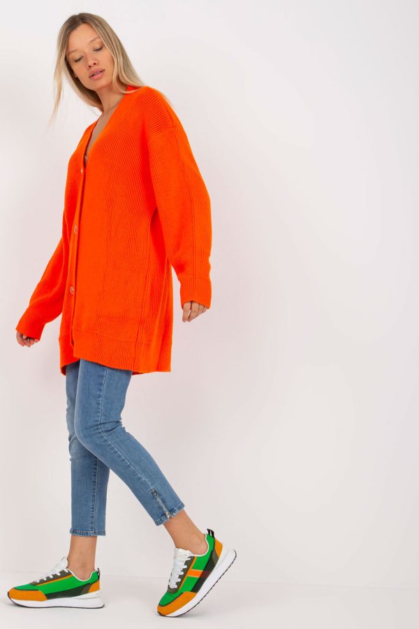 Orange Cardigan in Cardigans For Women, Ponchos with Acrylic