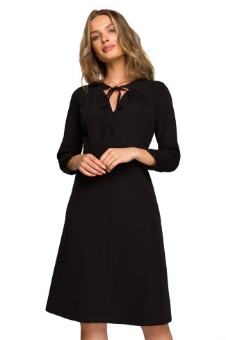 Black Daydress in Day Dresses with Spandex, Polyester and Viscose