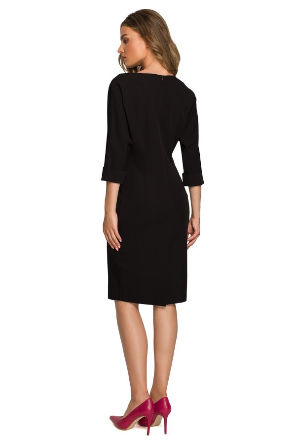 Black Daydress in Day Dresses with Spandex, Polyester and Viscose