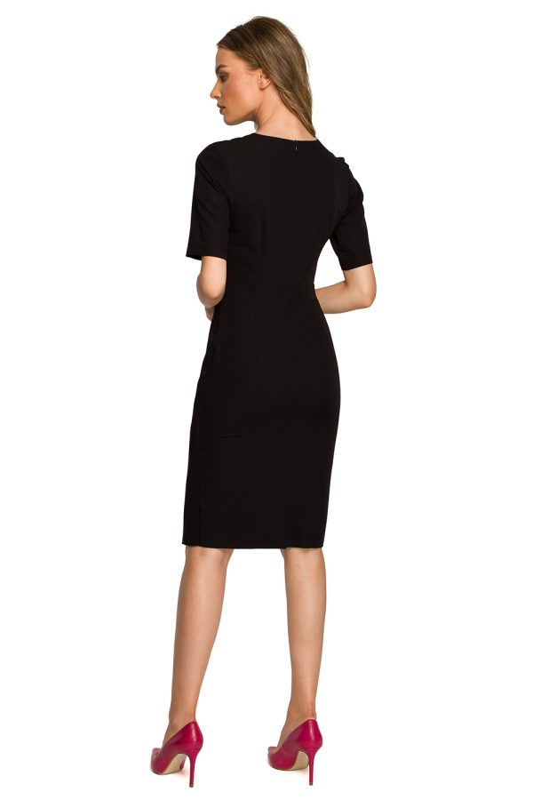 Black Daydress in Day Dresses with Spandex, Polyester and Viscose