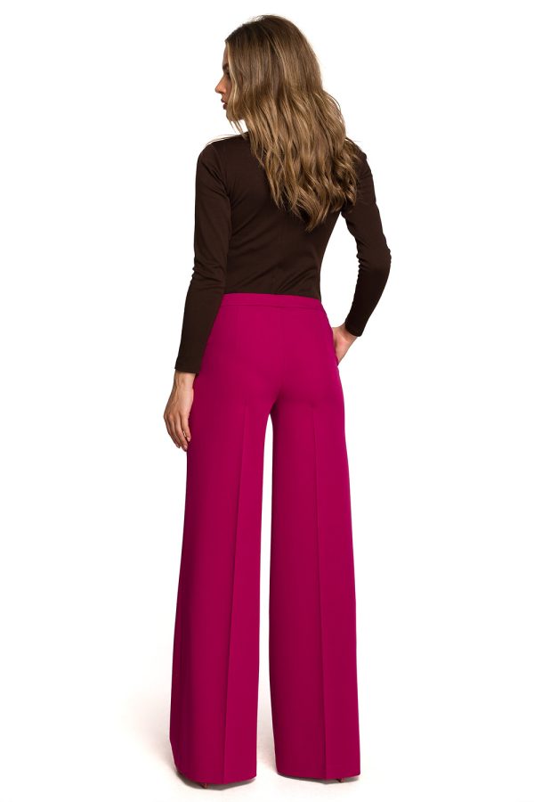 Violet Women Trousers in Casual Pants For Women with Spandex, Polyester and Viscose