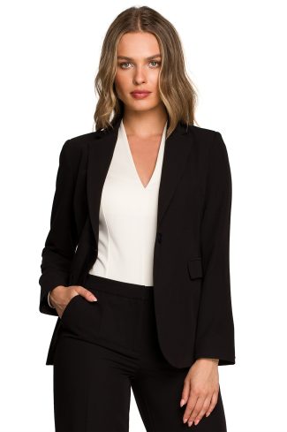 Black Jacket in Jackets, Vests For Women with Spandex, Polyester and Viscose