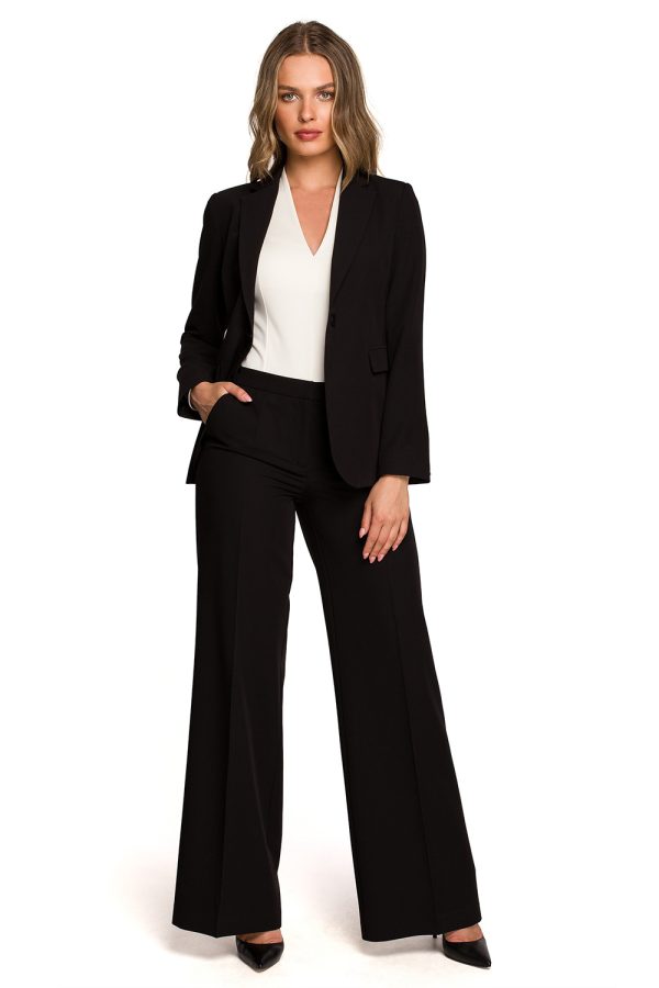 Black Jacket in Jackets, Vests For Women with Spandex, Polyester and Viscose