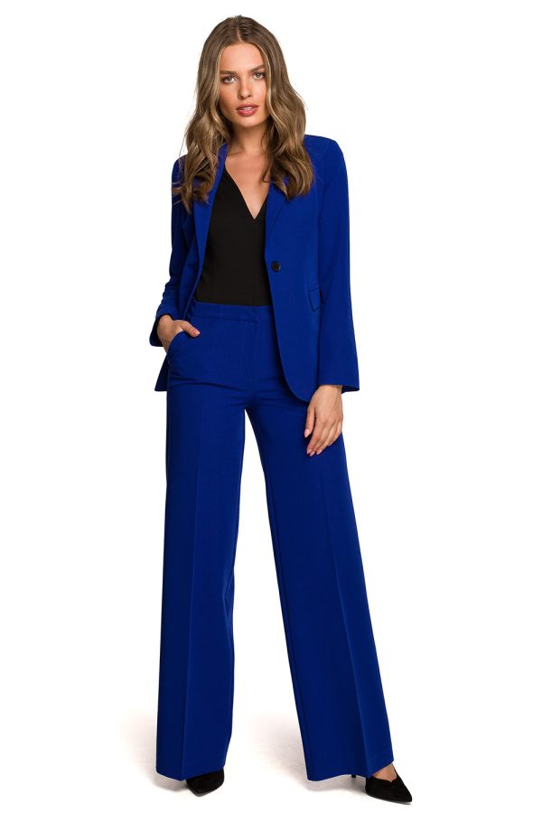 Blue Jacket in Jackets, Vests For Women with Spandex, Polyester and Viscose