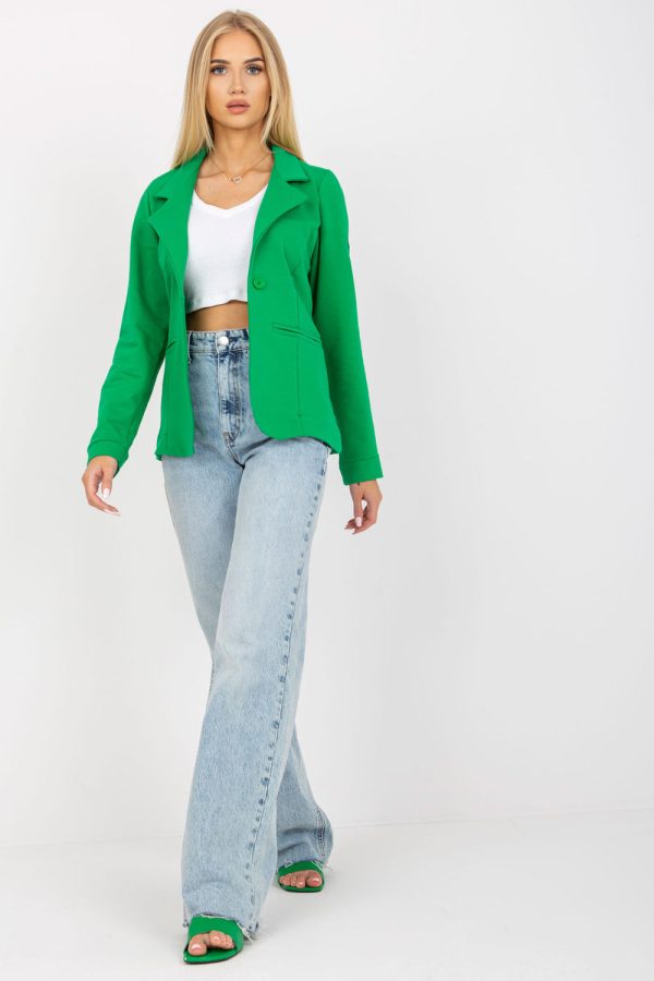 Green Jacket in Jackets, Vests For Women with Cotton and Spandex
