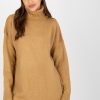 Brown Turtleneck in Sweaters, Pullovers, Jumpers, Turtlenecks, Boleros, Shrugs with Acrylic, Spandex and Polyester