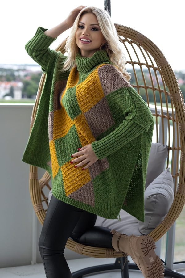 Multicolor Turtleneck in Sweaters, Pullovers, Jumpers, Turtlenecks, Boleros, Shrugs with Acrylic, Polyamide, Polyester and Wool