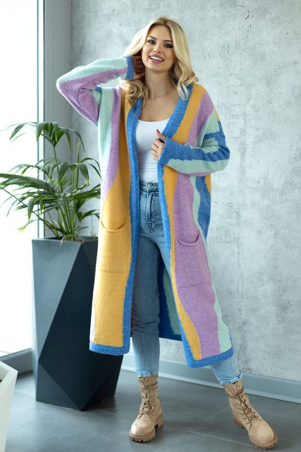 Multicolor Cardigan in Cardigans For Women, Ponchos with Acrylic, Polyamide, Polyester and Wool