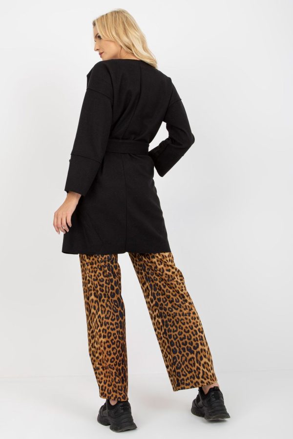 Black Coat in Women`s Coats, Jackets with Polyester