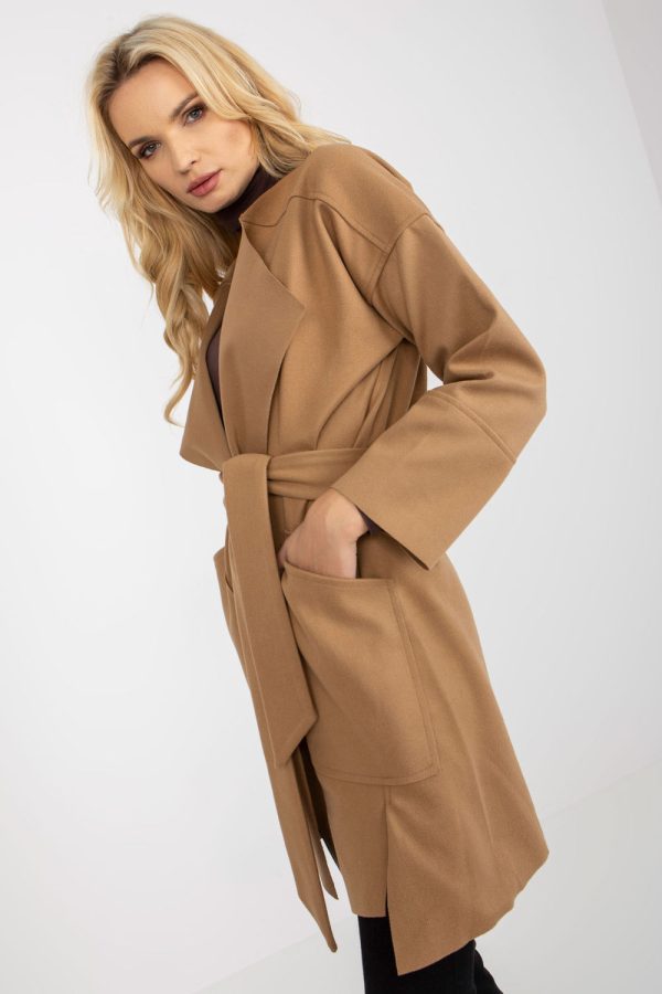 Brown Coat in Women`s Coats, Jackets with Polyester