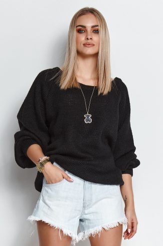 Black Jumper in Sweaters, Pullovers, Jumpers, Turtlenecks, Boleros, Shrugs with Acrylic, Polyamide, Polyester and Wool