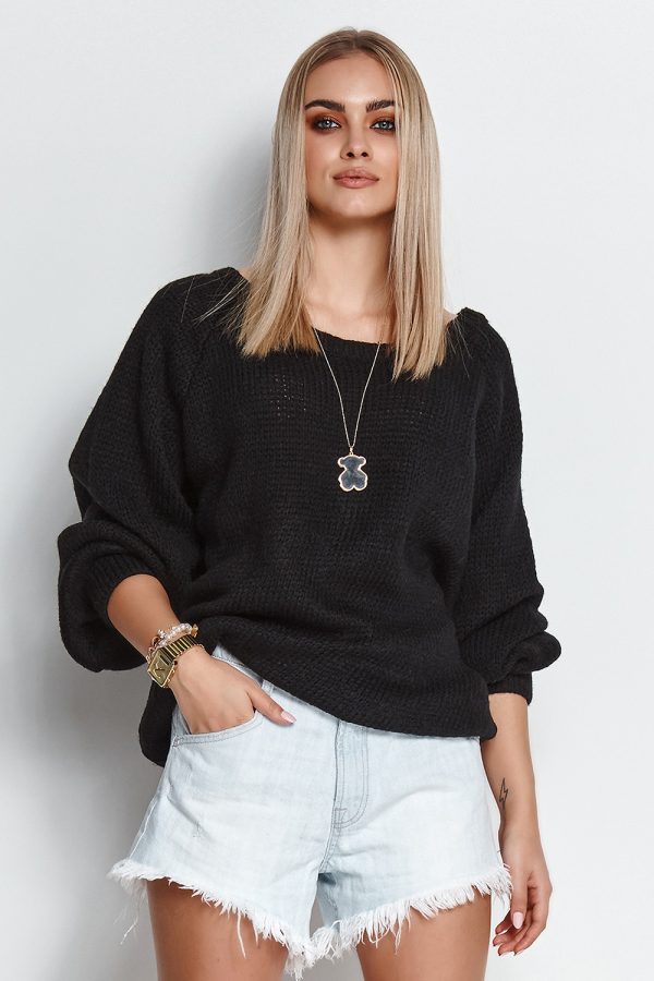 Black Jumper in Sweaters, Pullovers, Jumpers, Turtlenecks, Boleros, Shrugs with Acrylic, Polyamide, Polyester and Wool