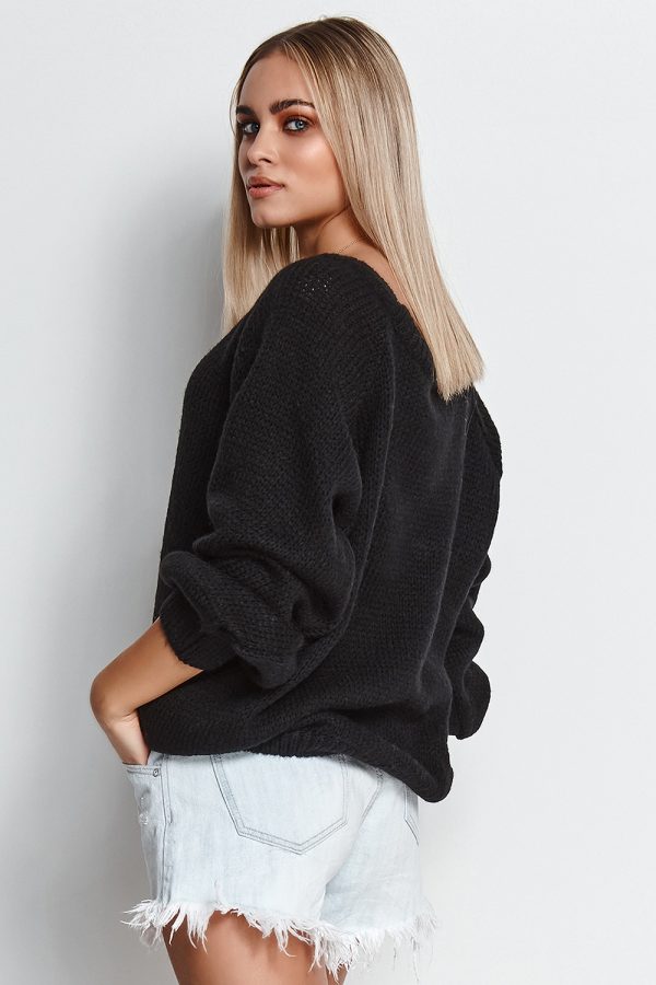 Black Jumper in Sweaters, Pullovers, Jumpers, Turtlenecks, Boleros, Shrugs with Acrylic, Polyamide, Polyester and Wool