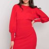 Red Daydress in Day Dresses with Cotton and Spandex