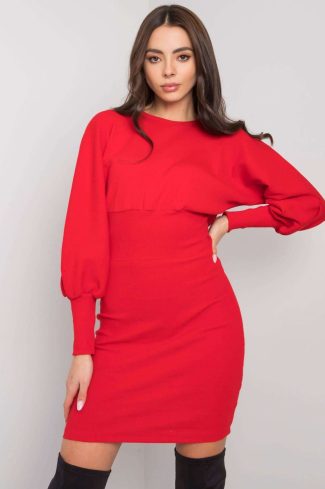 Red Daydress in Day Dresses with Cotton and Spandex