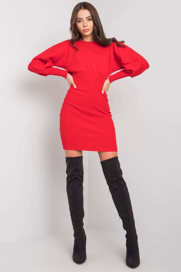 Red Daydress in Day Dresses with Cotton and Spandex
